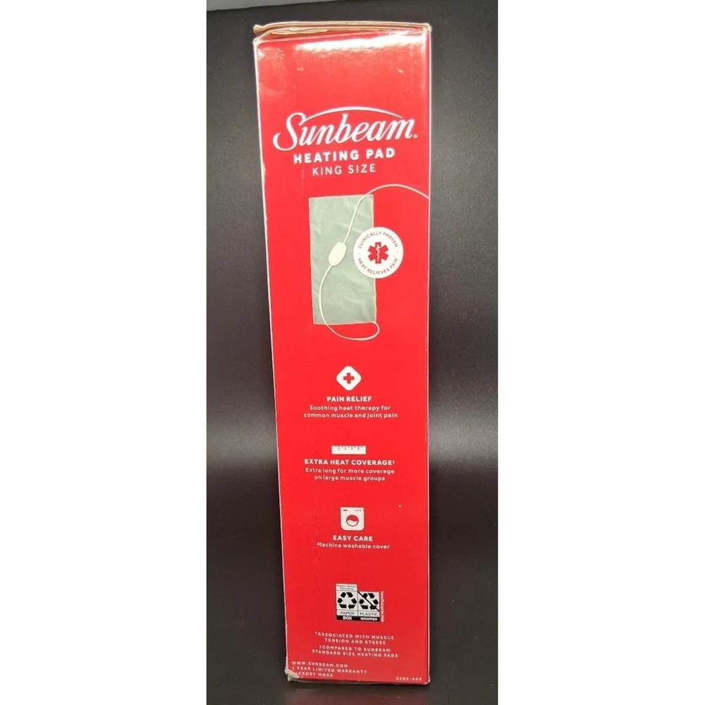 2023 Sunbeam King Size Heating Pad 12 IN x 24 IN Heating Pad with Cover